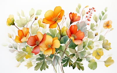 Akvarell blombuketter, illustration bakgrund 37