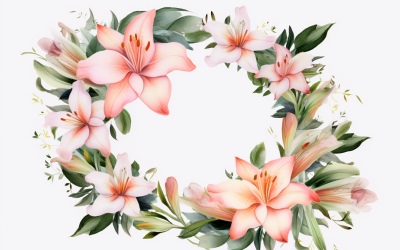 Watercolor Flowers Bouquets, illustration background 66