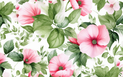 Watercolor Flowers Bouquets, illustration background 73
