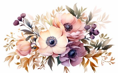 Akvarell blombuketter, illustration bakgrund 96