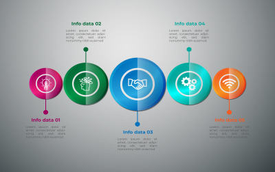 Cirkel stil business vektor 3ps infographic mall.