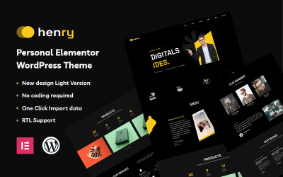 Henry - Tema personal de WordPress para Elementor