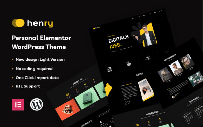 Henry - Tema WordPress de Elementor Pessoal
