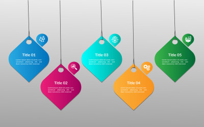 5-etapowy projekt infograficzny eps wektora.