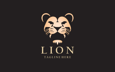 Modèle de conception de logo tête de lion V2