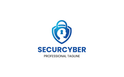 Modèle de logo de cybersécurité
