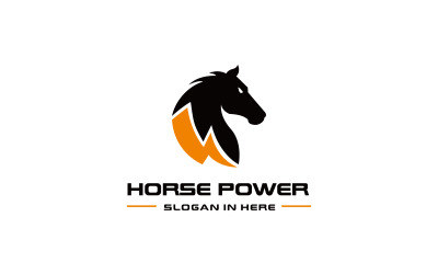 Modelo simples de logotipo de potência de cavalo