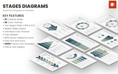 Modelos de PowerPoint de Diagramas de Estágios