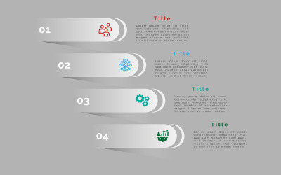 Quadratisches Design 4-stufiges Vektor-Infografik-Element.