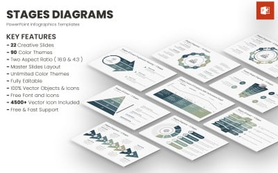 Szakasz diagramok PowerPoint sablonok