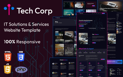 Tech Corp - Modello di sito Web HTML5 per startup IT e servizi aziendali digitali