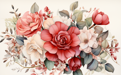 Mazzi di fiori ad acquerello, sfondo dell&amp;#39;illustrazione 115