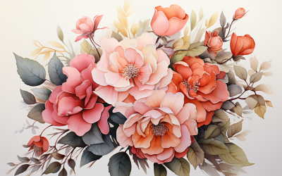 Mazzi di fiori ad acquerello, sfondo dell&amp;#39;illustrazione 118