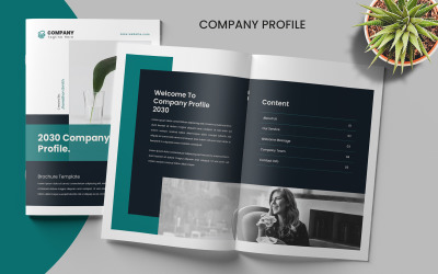 Profil firmy, minimalny szablon broszury, wektor