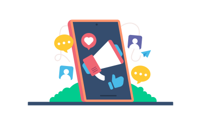 Illustrazione vettoriale di marketing sui social media