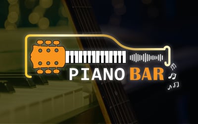 Piano-Bar-Design-Logo-Vorlage