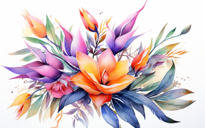 Akvarell blombuketter, illustration bakgrund 122