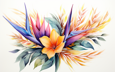 Akvarell blombuketter, illustration bakgrund 123