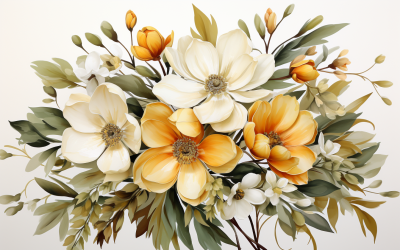 Akvarell blombuketter, illustration bakgrund 131