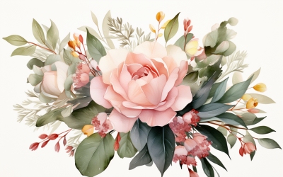 Akvarell blombuketter, illustration bakgrund 143