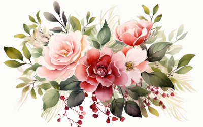 Akvarell blombuketter, illustration bakgrund 149