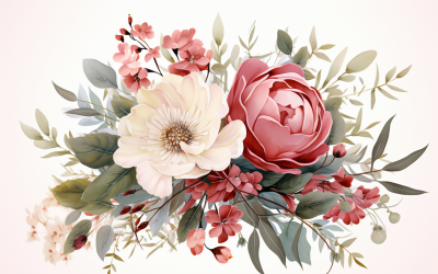 Akvarell blombuketter, illustration bakgrund 152