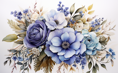 Akvarell blombuketter, illustration bakgrund 154