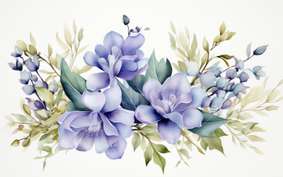 Akvarell blombuketter, illustration bakgrund 160