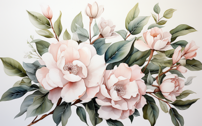 Akvarell blombuketter, illustration bakgrund 180