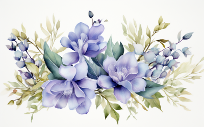 Bukiety kwiatów akwarelowych, tło ilustracji 160