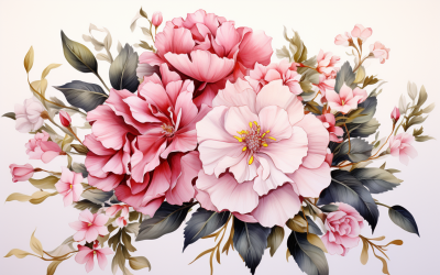Akvarell blombuketter, illustration bakgrund 195