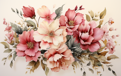 Akvarell blombuketter, illustration bakgrund 196