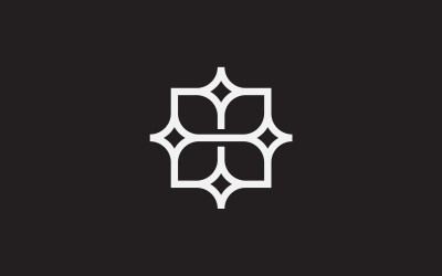 B ster bloem logo ontwerpsjabloon