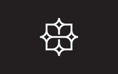 B yıldız çiçek logo tasarım şablonu