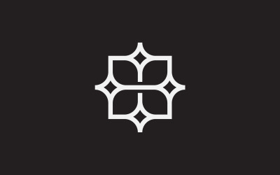 Modèle de conception de logo de fleur étoile B