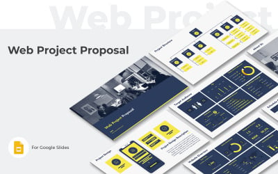 Modelo de apresentação de proposta de projeto da Web no Google Slides
