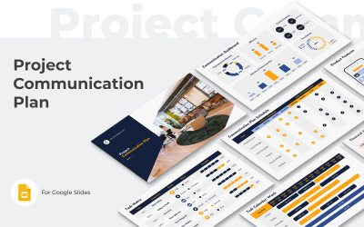 Modelo de apresentação do Google Slides do plano de comunicação do projeto