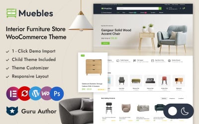 Muebles — Магазин мебели и домашнего декора Адаптивная тема Elementor WooCommerce