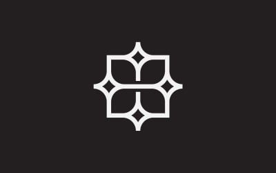 Plantilla de diseño de logotipo de flor de estrella B