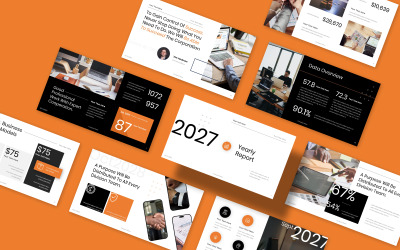 Yıllık Rapor Yıllık İstatistik Sunumu Powerpoint Şablonu