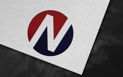 Conception de modèle de logo lettre N cercle
