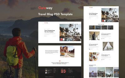 Gateway - Modelo PSD de blog de viagens