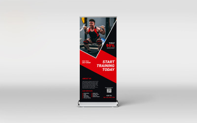 Gym och fitness roll-up banner design