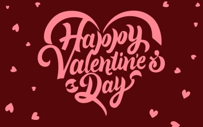 Kartlar veya pankartlar için Sevgililer Günün kutlu olsun modern kaligrafi tarzı vektör illüstrasyonu - Ücretsiz