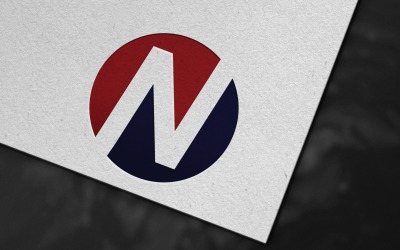 Kör N betűs logó sablon design