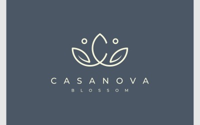 Letter C bloesem blad bloem Logo