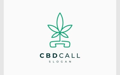 Logotipo do telefone para chamada de cannabis CBD Hemp