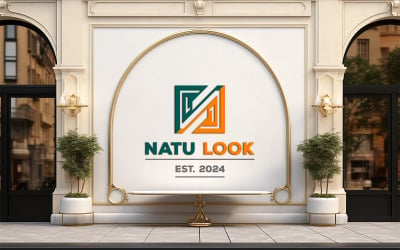 Макет зовнішньої стіни | макет настінного логотипу | Макет логотипу за межами будівлі