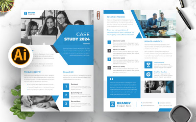 Moderne casestudy flyer-sjabloon, vector flyer