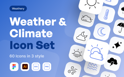 Weathery - Ensemble d&amp;#39;icônes météo et climat